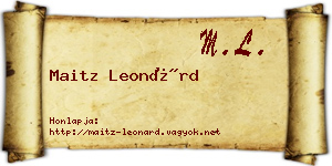 Maitz Leonárd névjegykártya