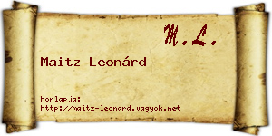 Maitz Leonárd névjegykártya