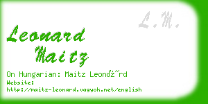 leonard maitz business card